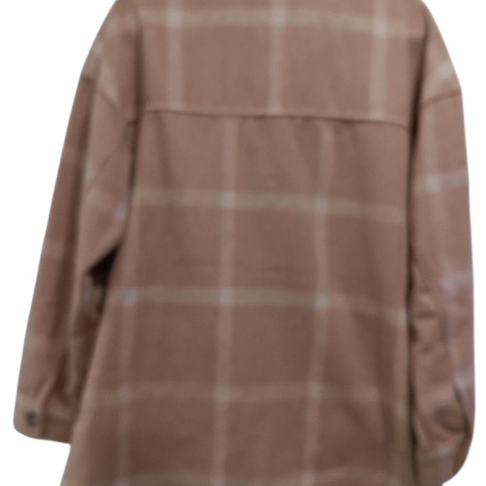 Tan Plaid Wool Button-Up Jacket - Picture 4 of 6